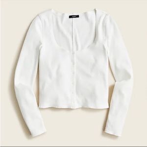 J.Crew Ribbed Scoop Neck Cardigan Top